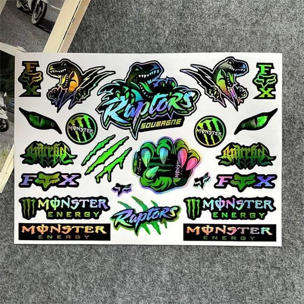 Наклейки Monster scratch на мотоцикл: зеленый