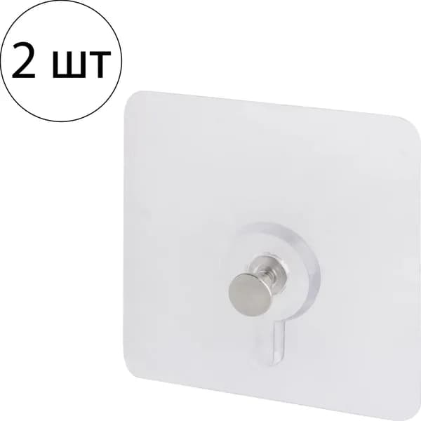 Крючки самоклеящиеся винтовые для полок/картин плоские, 2 шт