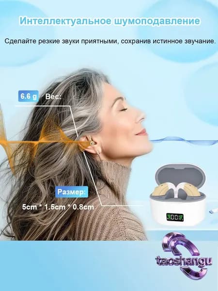 Слуховые аппараты для пожилых людей с отсеком для зарядки поддерживают шумоподавление и регулировку 2 слуховых аппарата