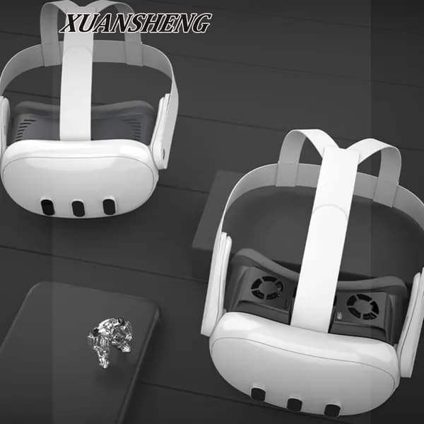 Охлаждающий вентилятор для Meta Quest 3 с RGB-подсветкой и широкой вентилируемой маской
