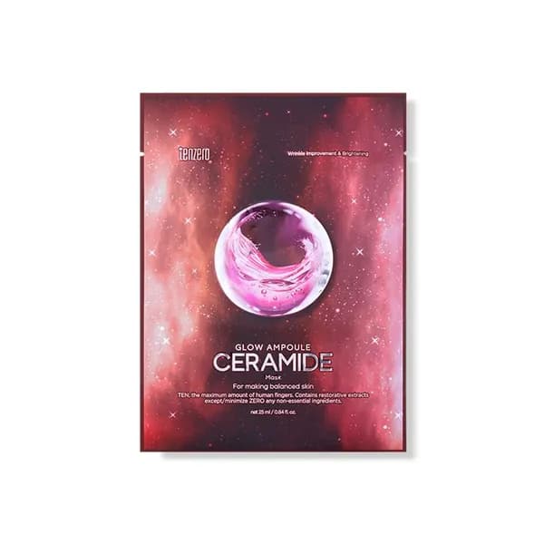Тканевые маски для лица TENZERO GLOW AMPOULE CERAMIDE MASK ампульные с церамидами 1шт