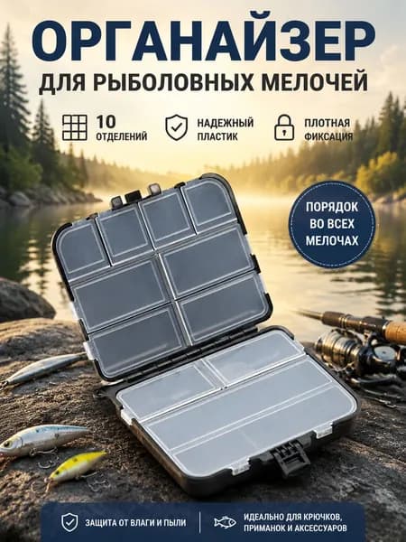 Коробочка кейс рыболовный для приманки,Органайзер для рыболовных мелочей