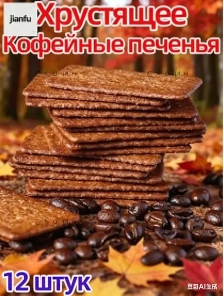 Китайские снеки со вкусом кофейного печенья, 12 штук в удобной упаковке