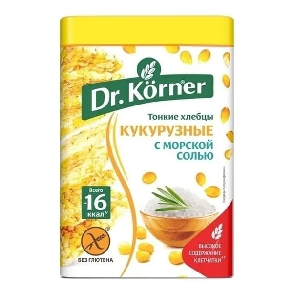 Хлебцы кукурузные Dr.Korner с морской солью 100 г