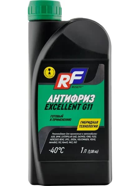 Антифриз antifreeze excellent g11 зеленый 1л Ruseff 17341N