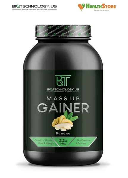 Biotechnology.US Mass Up Gainer jar 1кг (банан) Гейнер высокоуглеводный, гейнер с креатином и таурином