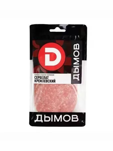 Колбаса варено-копченая Дымов Сервелат Кремлевский нарезка 110 г