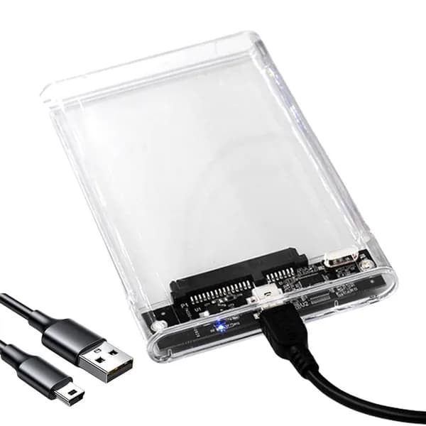 Прозрачный внешний жесткий диск 2,5 дюйма с интерфейсом USB 2.0/3.0/3.1