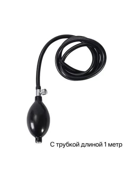 Латексная груша-нагнетатель Адъютор для механического тонометра с боковым металлическим регулятором и обратным клапаном С 1-метровой трубкой