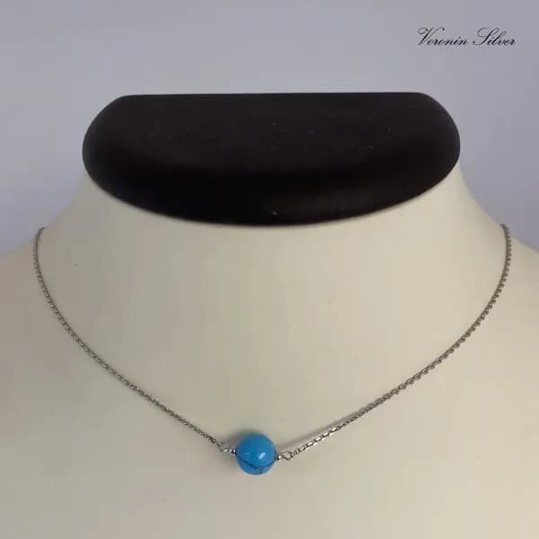 Voronin Silver Колье ювелирное Бирюза искусственная