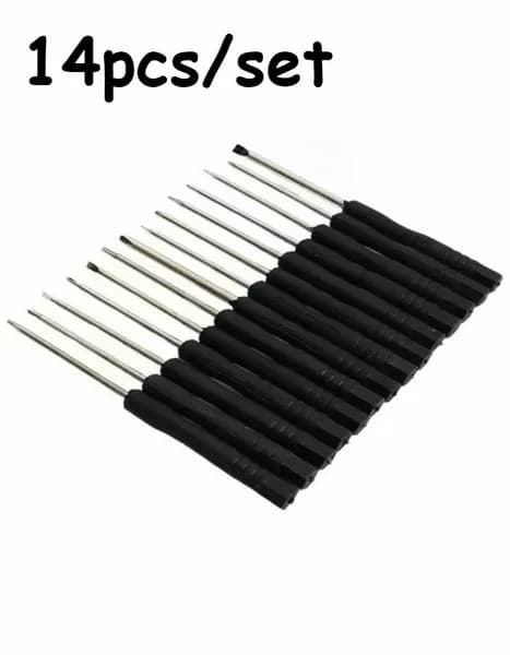 14pcs/set черный мини отвертка, подходящая для тонкой работы