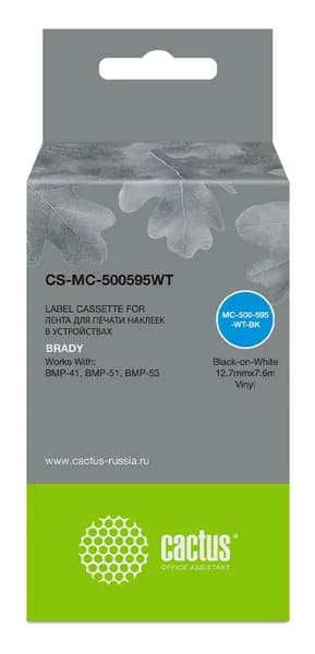 Cactus MC1-1500595WT Картридж ленточный белый 38,1 мм 7,6 м