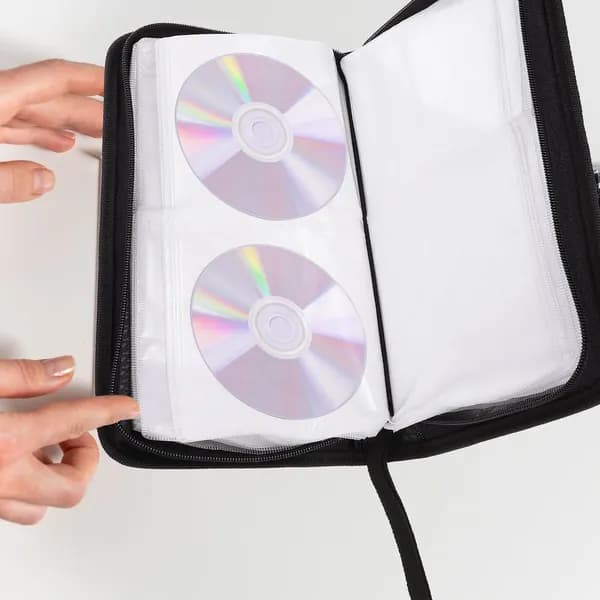 Портативный чехол для cd из нетканого материала с молнией и вместимостью 80 дисков для хранения в автомобиле