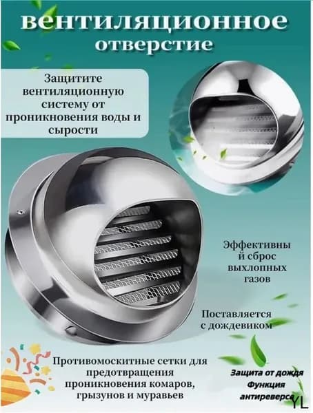 вентиляционный колпак с сеткой и фланцем