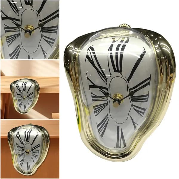 Пластиковые часы серебристого цвета в форме капли