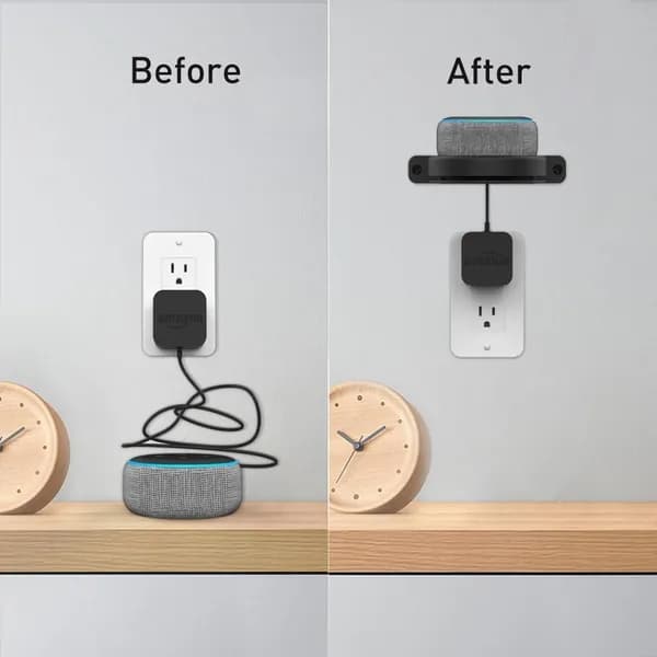 Кронштейн для настенного крепления Amazon Echo Dot и Echo Spot с системой управления кабелями, чёрный