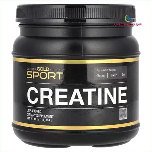 Премиальный порошковый моногидрат креатина 454 г, California Gold Nutrition Sport, без примесей