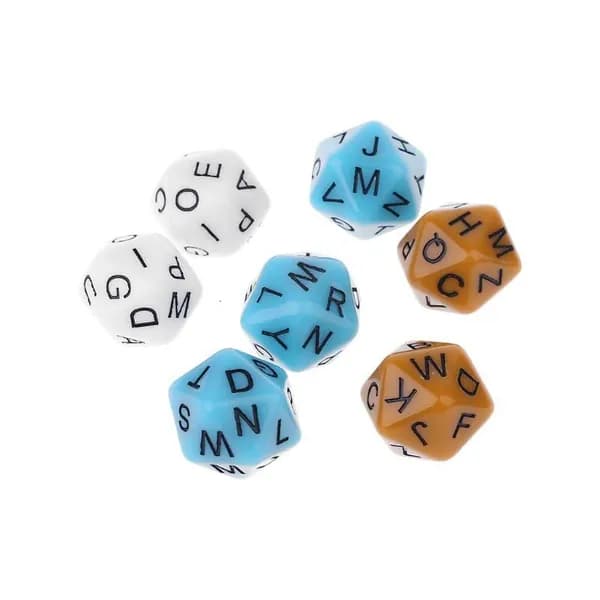 Набор из 7 шт. буквенных дайсов D20, Много
