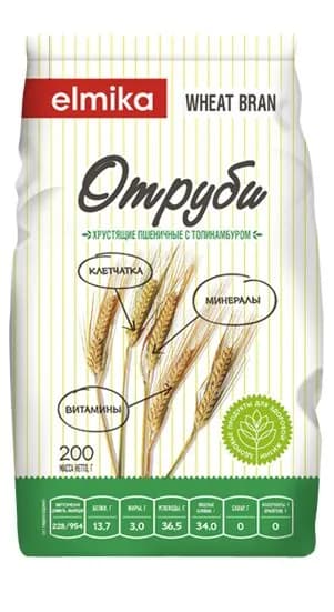 Отруби Эльмика Пшеничные с топинамбуром 200г * 20шт