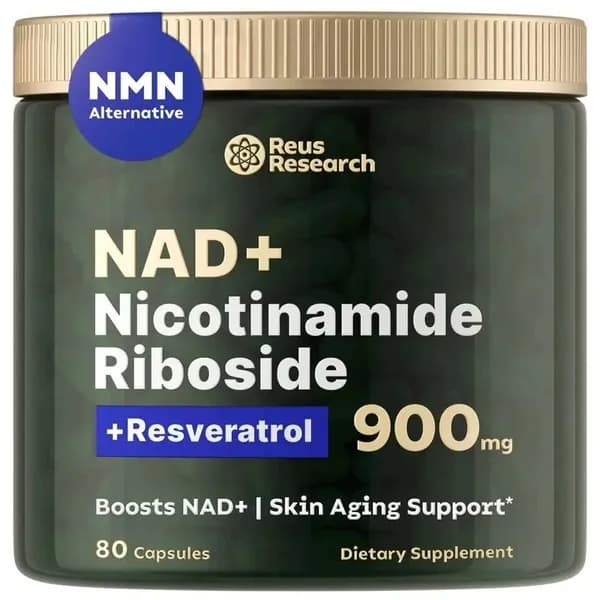 NAD+ С добавлением Никотинамид рибозида, Никотинамидрибозид Ресвератрол 900 мг, Высокочистая Добавка Для Борьбы Со старением, Придания Энергии, Концентрации Внимания, 80 Капсул