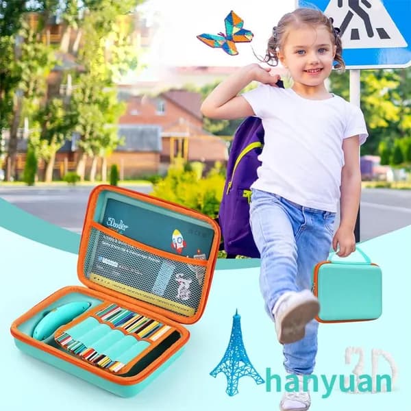 Чехол для 3D-ручки 3Doodler Start+ Essentials (2024), ЭВА, жёсткий, водонепроницаемый, тёмно-зелёный