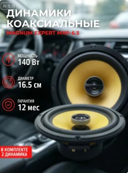 Колонки автомобильные, 16.5 см (6.5 дюйм.)