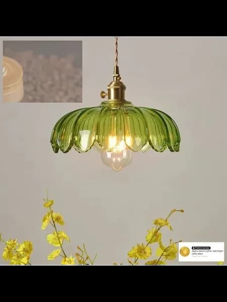 Люстра LED 27 Вт стекло зеленая