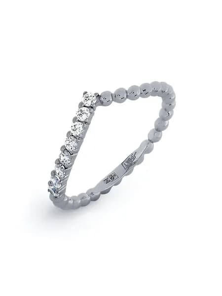 Кольцо серебряное женское 925 пробы с фианитами, KARATOV