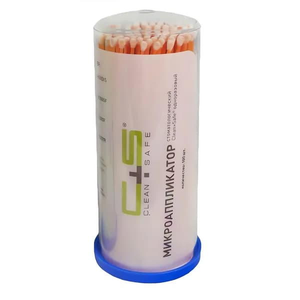 Микроаппликаторы №4, Regular, оранжевый, 100 шт Clean+Safe
