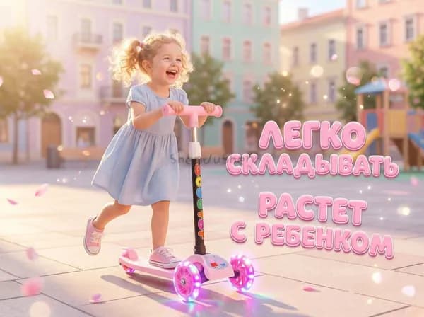 Самокат 019d9abd2aa27f01b46b60faec5f8ddb, розовый