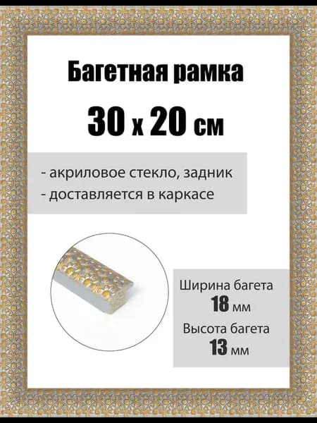 Рамка багетная для картин со стеклом 30 x 20 см, РБ-230
