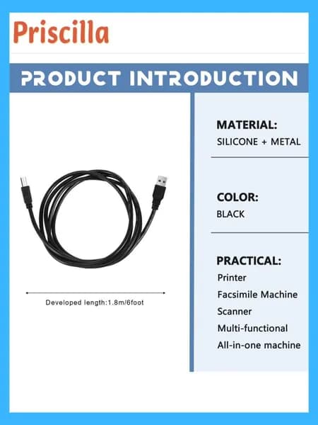 Для кабеля принтера USB 2.0 A-B 1,8 м