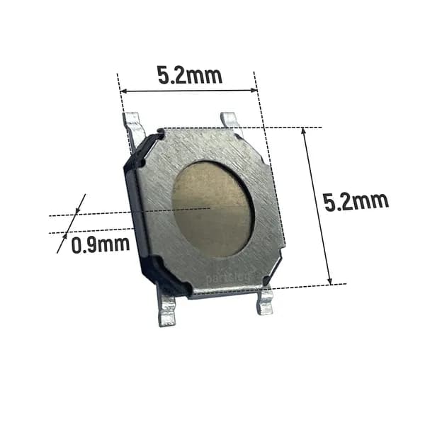 Микрокнопка 5.2x5.2x0.9mm Без фиксации 15 штук для ремонта электроники