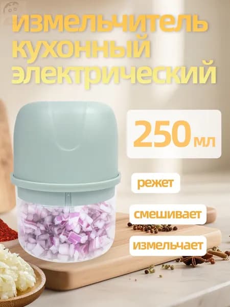 Измельчитель электрический кухонный, от ИДЕИ ЖИЗНИ, Беспроводная зарядка через USB, 250 мл1