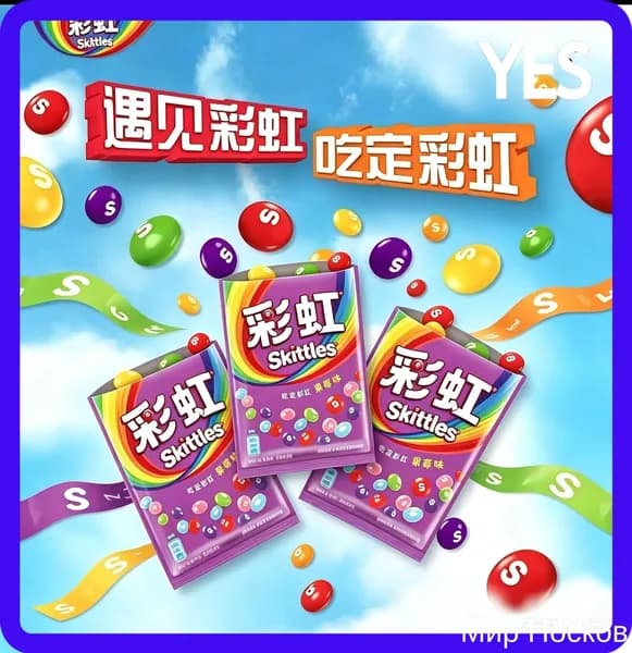 Сладости Skittles с необычным сочетанием цветов и фруктов в удобной упаковке
