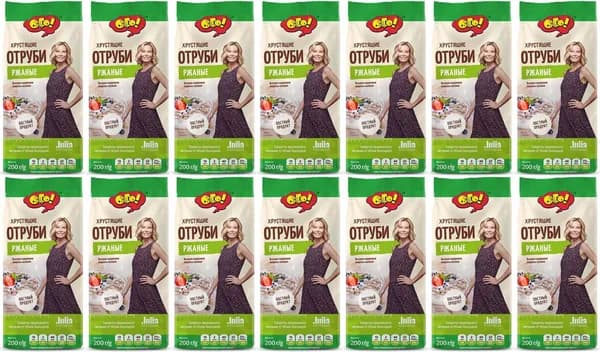 Отруби Ого! ржаные, комплект: 14 упаковок по 200 г