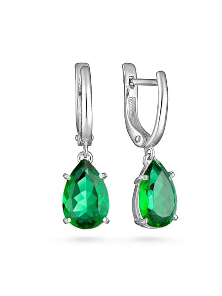 Серьги с изумрудом Костромской завод