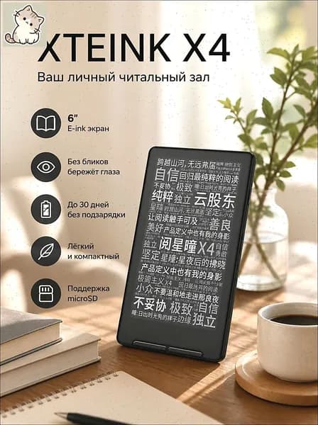 4.3" Электронная книга XTEINK X4, черный матовый