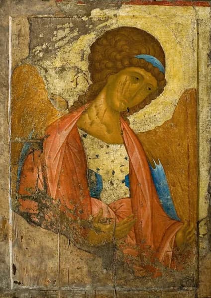 Икона "Архангел Михаил " Андрей Рублёв. 1410-1420-е., Репродукция. Формат А3