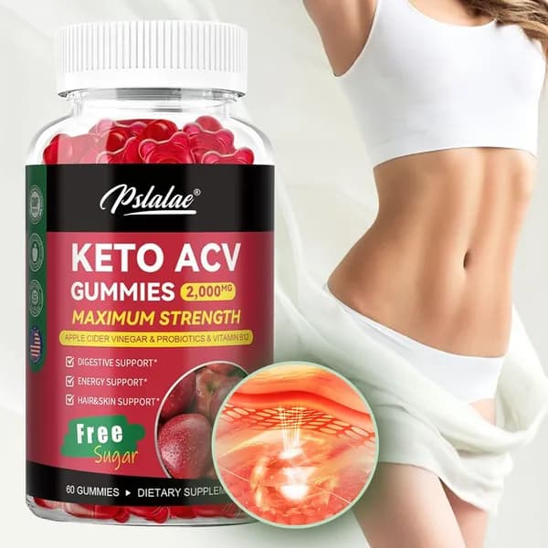 KETO ACV - Содержит яблочный уксус, пробиотики и витамин B12 - Способствует ускорению метаболизма, подавлению аппетита, улучшению пищеварения, повышению энергии и поддержанию здоровья кожи и волос