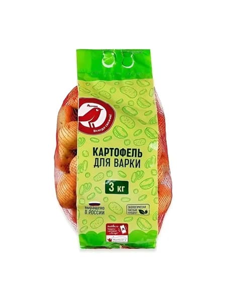 Картофель для варки АШАН Красная птица в сетке 3 кг