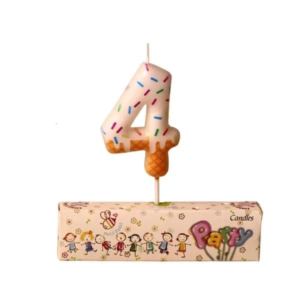 Цифровые свечи для дня рождения Colorful candy donuts (тип конуса)-Номер 4