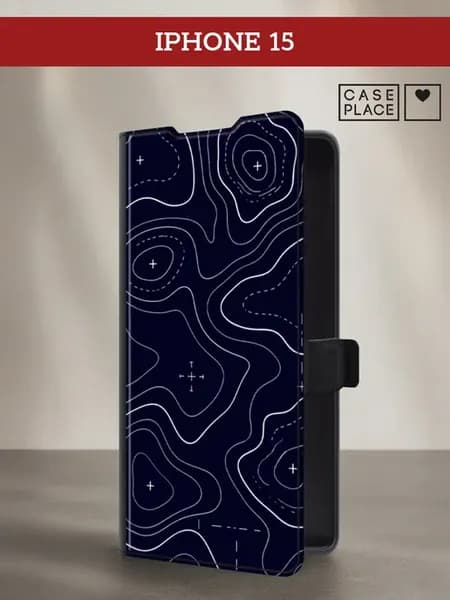 Чехол-книжка на iPhone 15 однотонный