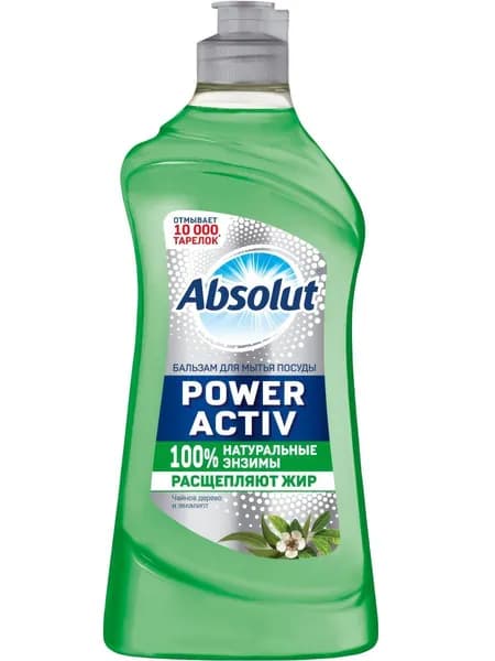 Бальзам для мытья посуды Absolut Power Activ, Чайное дерево и эвкалипт, расщепляет жир, 500 г
