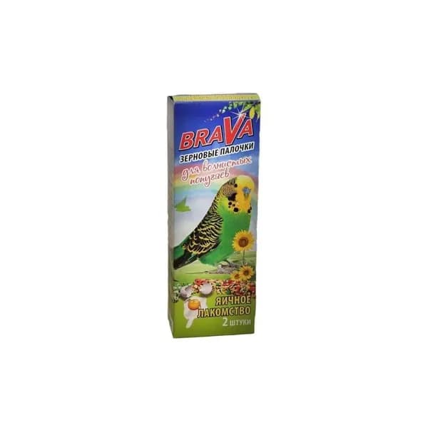 BraVa Лакомство для попугаев, палочки яичные, 90 г