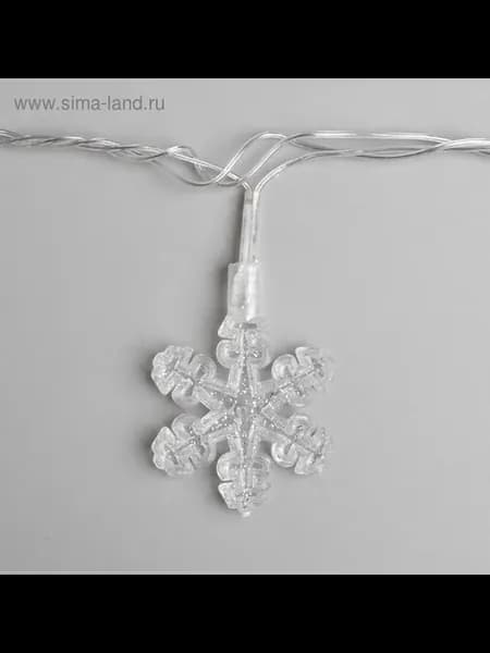 Мультигирлянда с снежинками 5 м для праздничного декора