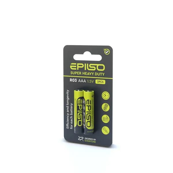 Элементы питания солевые 2 шт, Батарейки мизинчиковые, EPILSO R6/AAA Small Blister 1.5V, арт.EPB-R03-2SmB