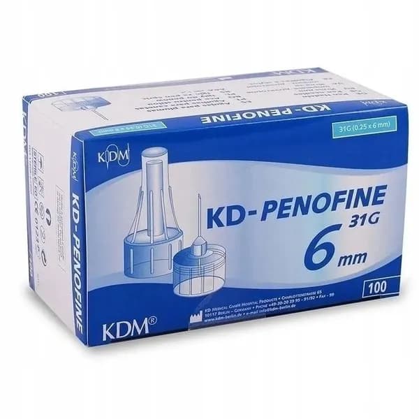 Иглы для шприц-ручек 31G (0,25 х 6 мм) KD-Penofine 100 штук