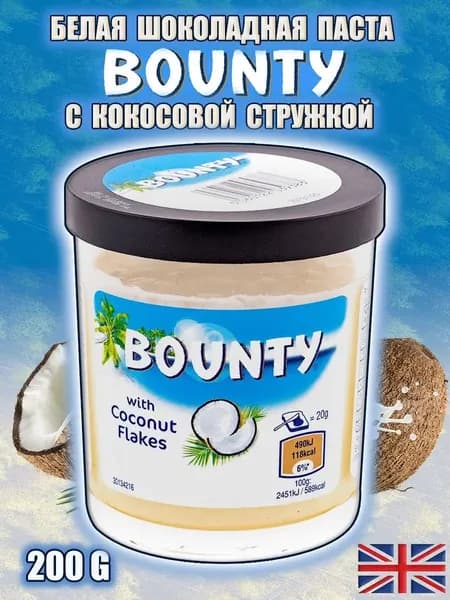 Шоколадная Паста Баунти белая Bounty Coconut Flakes