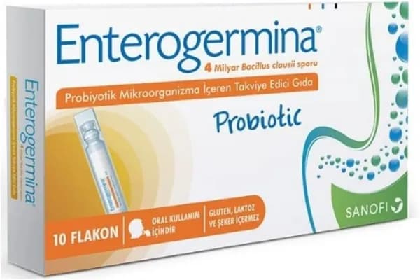 Enterogermina Семейный Набор 10 Флаконов Пробиотика с 4 Миллиардами Спор Bacillus Clausii
